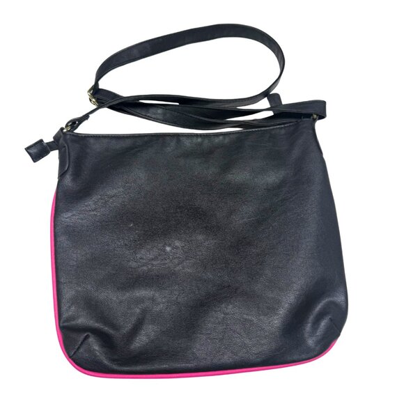 LUV Betsey Johnson Floral Black White Striped Crossbody Bag Excellent - Picture 8 of 8